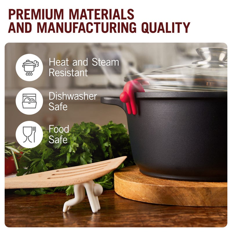 Monkey Business Lid Sid: Pot Lid Lifter | Pot Lid Holder that Keeps Pot from Boiling over | Helpful Kitchen Gadget to Reduce Soups and Stews | Cool Kitchen Gadgets & Cute Kitchen Accessories | by Monkey Business - Image 5